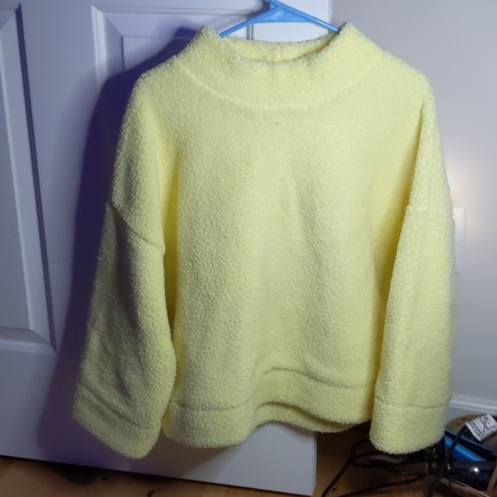 Yellow Fuzzy Sherpa Sweater